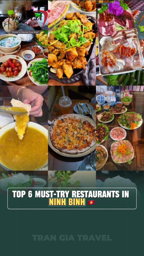 TOP 6 MUST-TRY RESTAURANTS IN NINH BINH 🇻🇳 In Ninh Binh, food is not just a meal &mdash; it&rsquo;s a story of the land. From crispy mountain goat to smoky BBQ and handmade pizza in the heart of the old quarter &mdash; every flavor tells you where it came from. Here are 6 must-try local restaurants that capture the true taste of Ninh Binh. ✨ Bring your appetite and your spirit of wonder &mdash; Tran Gia Travel will take care of the rest. 🌏 Follow @TranGiaTravel for more cinematic food journeys across Vietnam. #ninhbinh #ninhbinhfood #trangiatravel #vietnamtravel #vietnamtrip           
