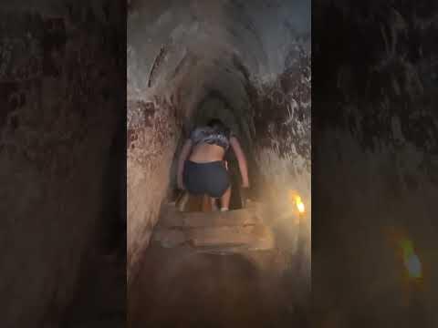 Going underground into the Cu Chi tunnels from the vietnam war #travel #vietnam