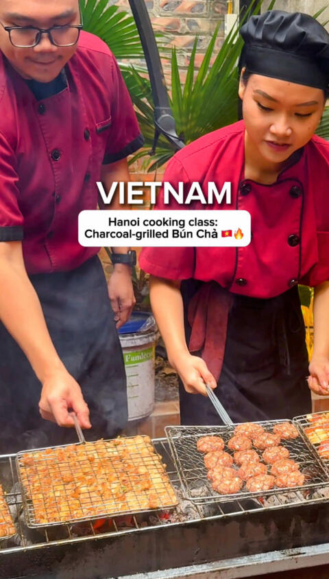 Is a Hanoi cooking class worth it? 🇻🇳 Save this for your Vietnam trip ✈️ @Cookly ad If you want something more immersive than just eating out, this is one of the best ways to understand Vietnamese food. 🍜 We made B&uacute;n Chả from scratch &ndash; grilling pork over charcoal, rolling fresh Nem R&aacute;n and finishing with traditional egg coffee. ☕️ Cooking it yourself changes how you taste it. Vietnamese food is all about balance and you only truly understand that when you build it from scratch.  📍 Rose Kitchen, Hanoi 👉 Full Hanoi Food Map + itineraries linked in bio #hanoicookingclass #hanoifood #buncha #vietnamtravel #vietnamesefood 