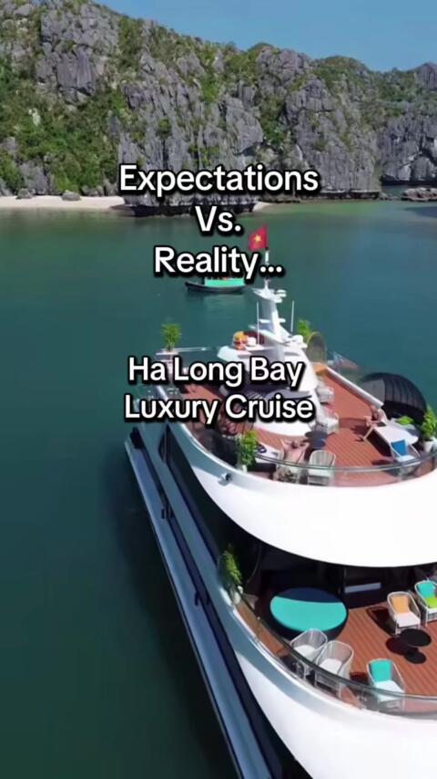 Expectation vs reality of a Ha Long Bay cruise 😭 Expectation: dreamy limestone cliffs, peaceful vibes, unreal food Reality: grey skies, slightly chaotic itinerary, being herded from activity to activity Don&rsquo;t get me wrong, Ha Long Bay is still stunning&hellip; but the actual cruise experience just didn&rsquo;t hit the way I thought it would Would I do it again? probably not lol #halongbay #halongbaycruise #vietnamtravel #vietnamitinerary #expectationvsreality 
