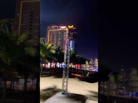 Lights on the beach at night #travel #vietnam #danang #shorts #beach