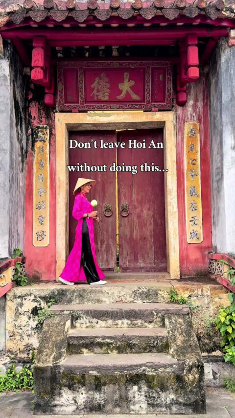Don't Leave Hoi An Without Doing This! 🚴&zwj;♀️Hoi An Countryside Tour Explore the serene countryside, meet friendly locals, and see how traditional Vietnamese life unfolds. ( Comment "link countryside" for the direct booking link. 📸Ao Dai Photoshoot Dress in the elegant Ao Dai, Vietnam's traditional attire, and capture stunning photos in the charming Old Town with a professional photographer. &copy; Comment "link photoshoot" for the booking link. 🍜Hoi An Food Tour Embark on a guided food tour, tasting the most delicious local specialties that will make your taste buds dance! &bull; Comment "link food" for the direct booking link. 🎢VinWonders Theme Park A paradise for thrill-seekers! Enjoy a waterpark, amusement park, and even a safari-all in one place. Comment "link vinwonders" to book your ticket at the best price. 🤿Cham Islands Day Trip Snorkel in crystal-clear waters, relax on pristine beaches, and soak in the tropical vibes. ( Comment "link island" for the direct booking link. 🛶Basket Boat Adventure The most fun and unique experience in Hoi An! Are you ready for the famous spinning ride? es Comment "link basketboat" to secure your spot at the real price. 🏮Lantern Making Class Join the best workshop in town and create your very own Vietnamese lantern to take home as a special souvenir. &bull; Comment "link lantern" to book your class online at the best rate. Is Hoi An on your bucket list? Tag someone you'd love to explore Hoi An with! &bull; Follow me for more Vietnam & Southeast Asia travel tips! #hoian #hoiantrip #hoianancienttown #hoianoldtown #hoiantravel #visithoian #travelhoian #hoianvietnam #chamisland #explorehoian #thingstodoinhoian #lanternmaking #dulichhoian #vietnam #travelvietnam #vietnamtravel #vietnamtrip #vietnamtraveltips #visitvietnam 