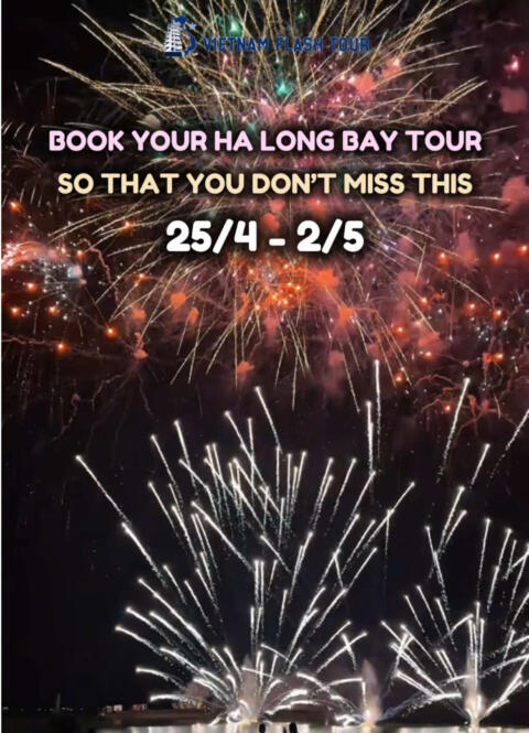 Fireworks over Ha Long Bay? Yes, please! 🎇✨ If you&rsquo;re looking for a sign to book that holiday trip, this is it. Don&rsquo;t miss out on the magic happening from April 25th to May 2nd. There&rsquo;s nothing quite like watching the sky light up over the emerald waters of the bay. 🎆 Event Details: 📅 Dates: 25/04 &ndash; 02/05 🕘 Time: 21:00 📍 Location: Ha Long Bay, Vietnam Whether you're on a cruise deck or the sandy shores, make sure you've got your camera ready for this one! 📸 #halongbay #halong #vietnamtravel #tiktokviral 