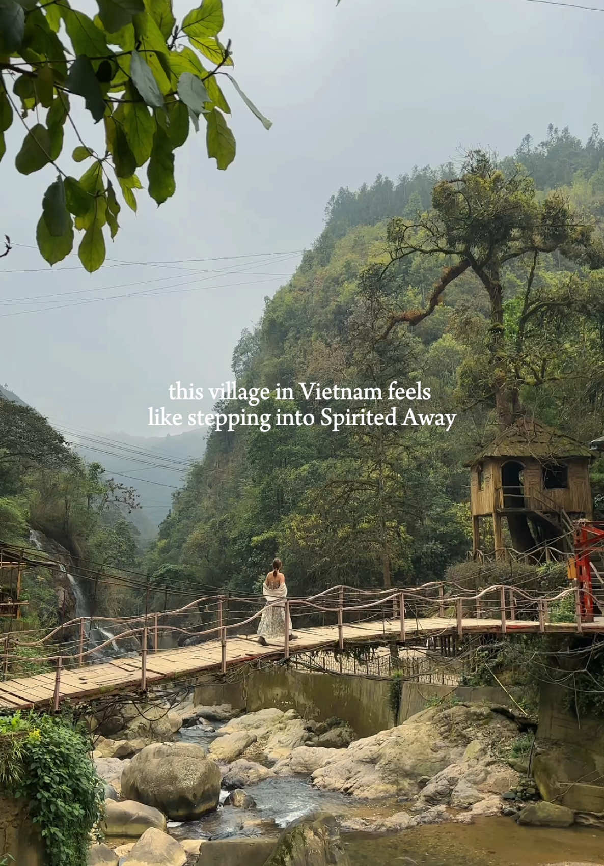Do you agree? 🥹 welcome to the lovely Cat Cat village near Sapa which feels straight out of studio ghibli This place is for tourism and costs around &pound;4 to enter, so if you&rsquo;re looking for a really authentic experience this probably isn&rsquo;t for you  BUT honestly I loved it, there&rsquo;s lots to see, cultural performances, waterfalls and nice coffee! It also wasn&rsquo;t very busy as you can see but I&rsquo;ve heard sometimes in peak season it can be RAMMED soooo I can&rsquo;t guarantee it&rsquo;ll look like this for you 😅 Lots of people rent traditional outfits here too which are absolutely stunning and I loved photographing them ❤️ #magicalplaces #travel #fairytale #traveltheworld #fyp #sapavietnam #catcatvillage #vietnam #vietnamtravel  