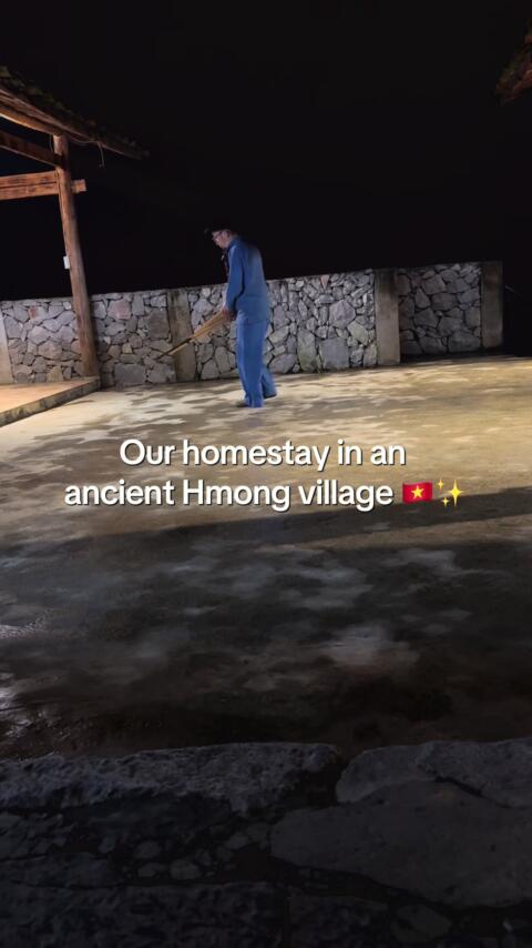 We spent the night in an ancient Hmong village called Lao Xa that&rsquo;s over apparently over 600 years old on the H&agrave; Giang Loop 🇻🇳✨ Known for silversmithing, we visited a workshop, learned about traditional instruments, and enjoyed a huge homemade meal. Our host Kuh welcomed us with warmth (and plenty of happy water 🥂). Such a special experience and one of the highlights of the loop. #hagiangloop #hagiang #hmongvillage #vietnamculture #travelvietnam 