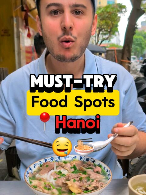 Don't Miss these Food Spots in Hanoi! 🤩 Which one do you think you'd like the most? We made a 📍Google Maps pins list with all our favorite foodie spots & hidden cafes all over Vietnam, it's in our 🔗 Link in Bio As always, if you have any questions you want to ask for your Vietnam trip, leave a comment or send us a DM 🥰💬 . . . #vietnam #vietnamtips #vietnamtrip #foodie #travelcouple