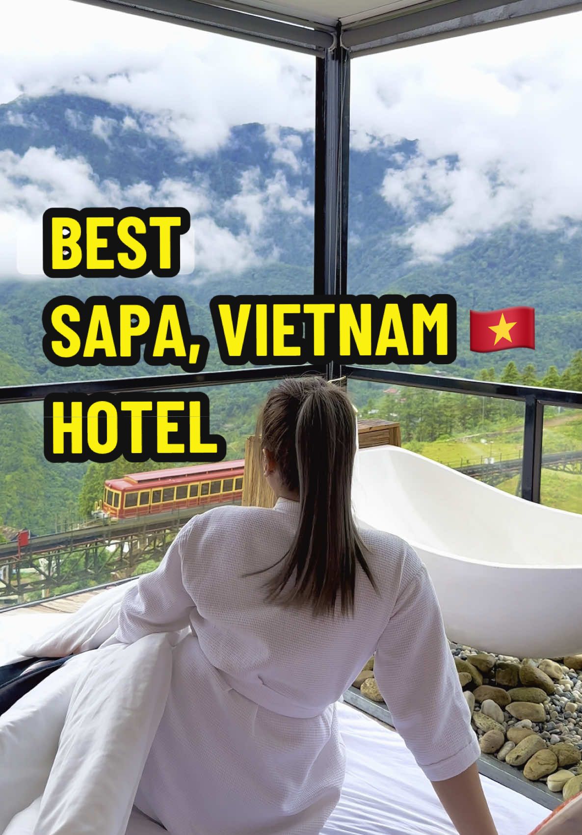 Your dream Sapa stay just got upgraded! This isn&rsquo;t just a hotel room &mdash; it&rsquo;s a luxury experience! Balcony bathtub, mountain & railway views, AND a bed that moves to the view! 😍🛁🛏️🚂 #Sapa #VietnamTravel #LuxuryStay #TravelGoals #Wanderlust #Travel #HotelGoals #DreamStay #TravelInspiration #ExploreVietnam #TravelTikTok #ReelsTravel #TravelTips #InstaTravel #TravelAddict #Staycation #LuxuryLife #EpicHotels #TravelMore #FYP #foryou #Vietnam #AdventureAwaits #SapaVietnam