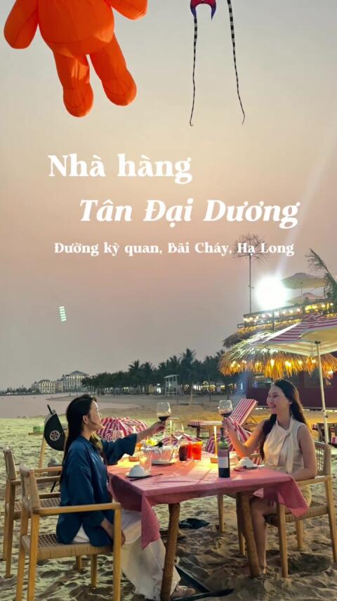 Th&ecirc;m v&agrave;o danh s&aacute;ch nh&agrave; h&agrave;ng một ch&acirc;n chạm c&aacute;t v&agrave; thưởng thức đồ nước BBQ ngay giữa b&atilde;i biển B&atilde;i Ch&aacute;y Hạ Long #lyduyenhalong #dulichhalong #nhahangtandaiduong 