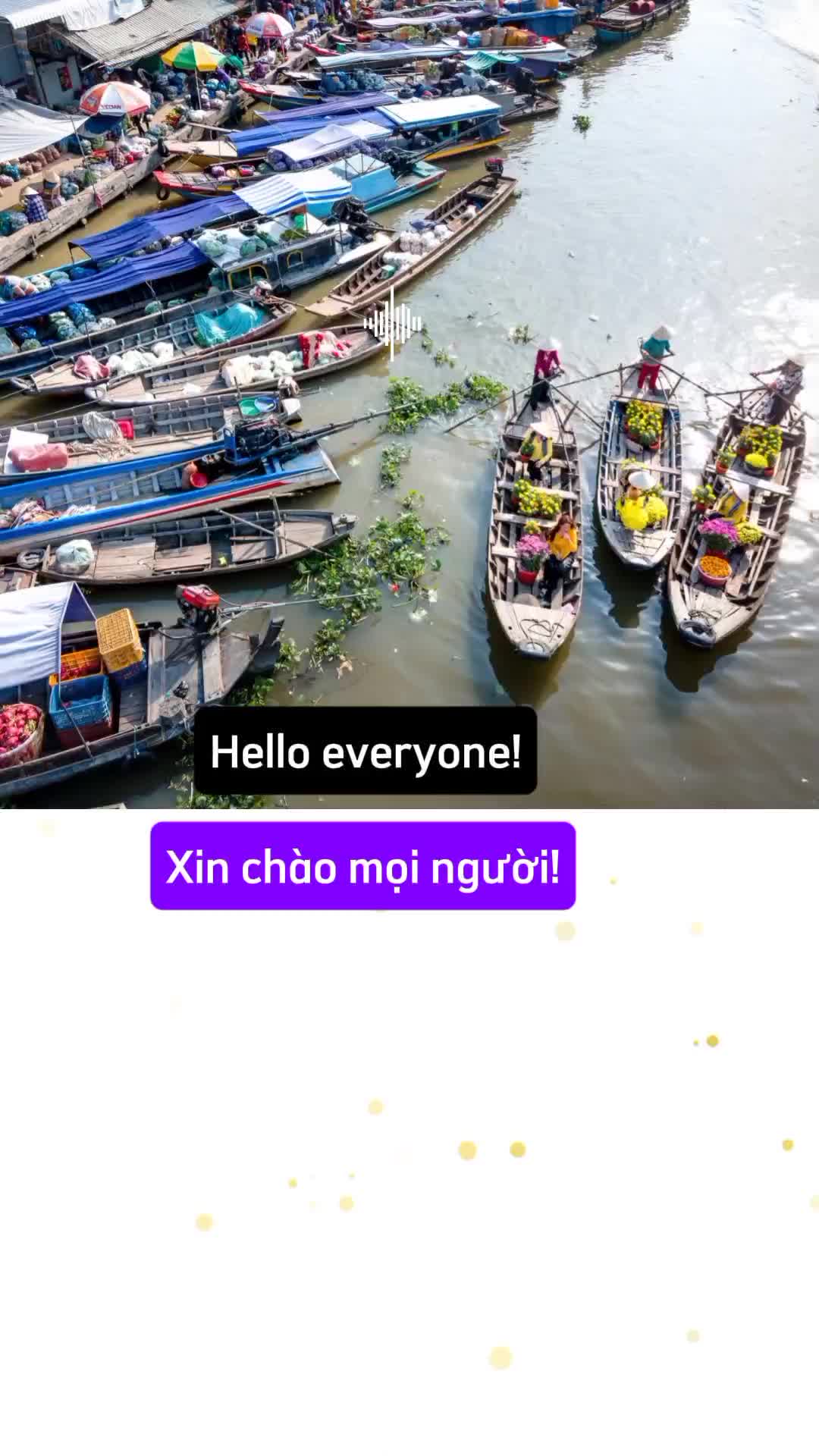Cai Rang Floating Market#hoahoctienganh #market #tet2025&hearts; #listening #communication 