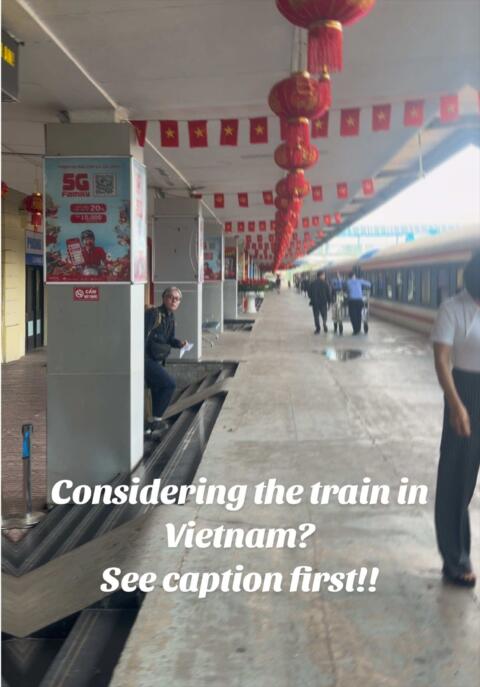 🚩🚩🚩If you&rsquo;re debating taking the train from Hanoi to Da Nang, let me be honest first. The influencers aren&rsquo;t sharing it ALL! What I loved: (1) There is no WiFi, service is spotty, but there is a break from keeping up with the world to hear your own thoughts. This was the best part of the 16-hour ride. (2) The A/C WORKS, you control the temperature in your cabin and have privacy for the duration of the trip. (3) Food is served and, while it&rsquo;s basic, it&rsquo;s anti-inflammatory. No one wants to get to the beach city and be bloated! (4) The language barrier is REAL, but the staff are accommodating and very nice. (5) Although I always bring antibacterial wipes with me abroad and wipe down all surfaces no matter what, I will say the space was clean and so was the bedding (and yes, I inspected it). 🇻🇳 What I did NOT love: (1) Unless you&rsquo;re doing the VIP cabin with 2 beds and purchasing BOTH ($125 pp), you will be sharing the space with ANYONE&mdash;and it matters when traveling solo 😬 (2) Although it&rsquo;s no smoking, people were going in between the cars to smoke, and several times I had to put my hat over my face because the smell was yucky! (3) You are traveling for 16 hours, and I fear critters in baggage or on the train because it&rsquo;s enough time for them to come out and party, especially since food is being prepared and served. (4) DO NOT BOOK a day ticket. You will sleep all day on the train and miss a day when you arrive at your next destination. I was up all night. Red-eye only! (5) The restroom was the &ldquo;don&rsquo;t touch anything vibe.&rdquo; There was no soap (scary gross), and you must bring your own hand sanitizer & tissue/wipes. Again, DO NOT TOUCH ANYTHING and wash your shoe bottoms as soon as you reach your next destination. (6) The views are minimal, a few rice fields and cows were seen but other than that what I show is the best of the &ldquo;views.&rdquo;  🤷🏽&zwj;♀️ I will wrap by saying, GRATITUDE! SINCERELY! 🗣️ My experience wasn&rsquo;t terrible, it wasn&rsquo;t even bad. It&rsquo;s just not my travel standard, especially considering a flight is cheaper since solo travelers will have to book 2 beds. ✈️ It&rsquo;s also about 2 hours and just an overall better experience. But I wanted to experience it so you don&rsquo;t have to. If you&rsquo;re a little bougie, don&rsquo;t like to share close quarters with others, care about cleanliness, and time is of importance, don&rsquo;t listen to them. SKIP THE TRAIN. If you&rsquo;re budget traveling I get it. But be warned! Download movies beforehand, bring SOAP, sanitizer is not enough, and may the force be with you! 