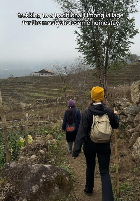 Trekked with the lovely Ger to her village (from Sapa) & stayed with her family for the night before trekking back the next day! This was so wholesome & feel like we learnt a lot about life in Vietnamese villages. Lmk if you want to know how to book🫶🏼  #sapa #trekking #vietnamtravel #travelvietnam #backpacking 