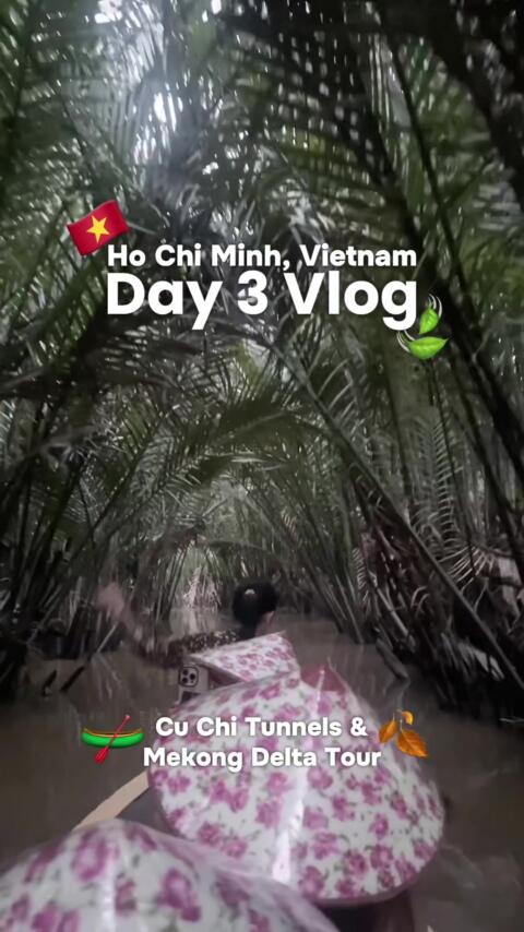 Day 4 in Vietnam 🇻🇳 Cu Chi Tunnels and Mekong Delta Day Tour 🛶 A 7.5/10 experience and definitely a must-try if it&rsquo;s your first time in Vietnam 🍃 #vietnam #cuchitunnels #mekongdelta #hochiminh #saigon 