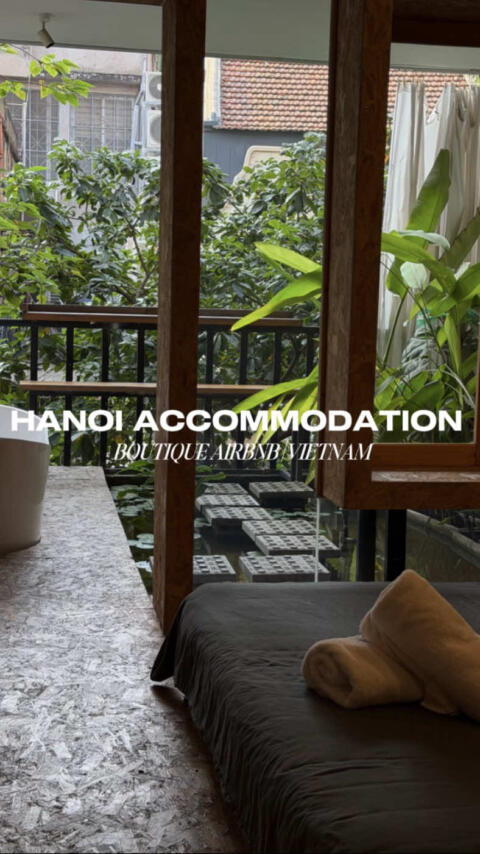 Such a gorgeous Airbnb in the heart of Hanoi, Vietnam🫧 📍Serene Lotus Balcony|Kitchen&bull;Laundry&bull;Old Quarter #hanoi #vietnam #airbnb #accommodation #hanoiairbnb  Where to stay in Hanoi Vietnam, Vietnam accommodation, boutique Airbnb, Hanoi Airbnb, Hanoi accommodation, best places to stay in Hanoi, affordable accommodation, hotel Vietnam 