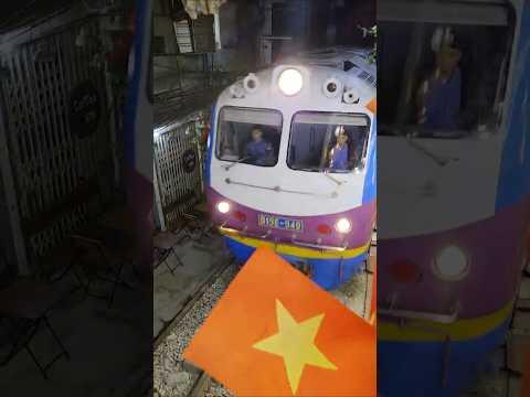 Hanoi TRAIN STREET in 50 Seconds | Living on the Edge | #vietnam #train #railway