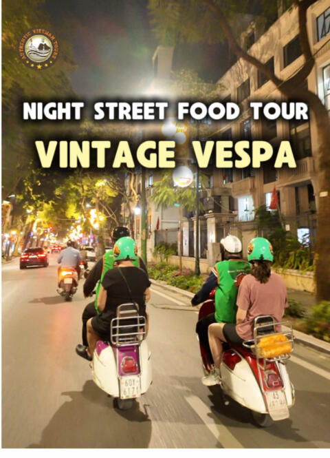 🌙 HANOI NIGHT STREET FOOD BY VINTAGE VESPA 🛵 Discover the real nightlife of Hanoi as you ride through glowing streets, taste iconic local dishes, and end the evening with live music and great vibes ✨ Tour highlights: 🍜 Taste authentic B&uacute;n Chả, the legendary Hanoi dish once enjoyed by Barack Obama and Anthony Bourdain ☕ Experience creamy traditional egg coffee at the famous Hanoi Train Street while watching the train pass just metres away 🌃 Enjoy a scenic night ride past the illuminated Ho Chi Minh Mausoleum and the romantic views around West Lake 🥞 Sample crispy B&aacute;nh X&egrave;o, fresh Phở rolls, and delicious fried Phở in lively local neighbourhoods 🎤 Relax with free drinks and enjoy acoustic live music at a trendy local bar 📌 Save this for your Hanoi trip! #hanoi #hanoivespatour #hanoistreetfood #hanoistreetfoodtour #vietnamtravel 