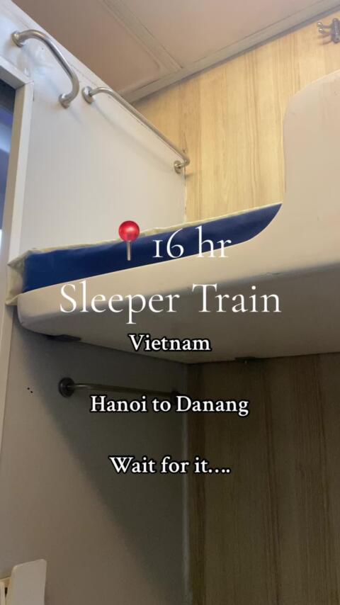 📍We tried the 16hr sleeper train from Hanoi to DaNang!  Honestly not as bad as we were expecting!  However&hellip;the toilets can and do get clogged up so just watch out!  #sleepertrain #vietnamtrain #traveltok #southeastasiatraveltips #hanoi #danang #vietnam #fy #fyp #fypage 
