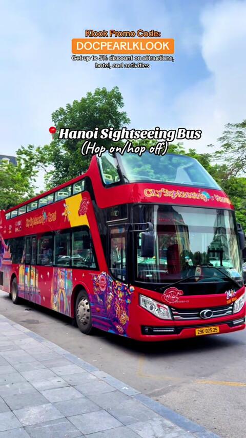 Travel hack: Skip walking all day Hop on a bus, see Hanoi&rsquo;s highlights, and enjoy the city&rsquo;s energy, streets, and hidden gems from the comfort of your seat ✨❤️ #sightseeing #hanoi #vietnam 