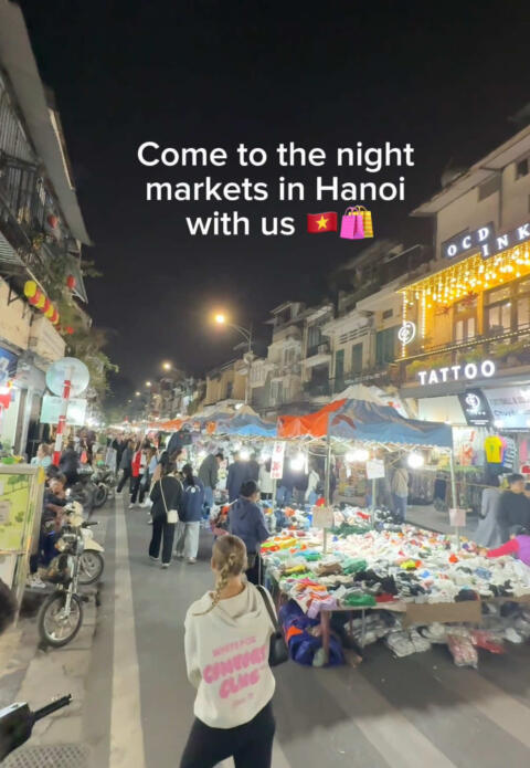 shopping in Hanoi🛍️  #hanoi #vietnam #travelling #backpacking #shopping #southeastasia #asia #nightmarket #hanoitrainstreet #streetfood #fyp #foryoupagee #travelmemories #newfriends #thingstodo #thingstodoinhanoi 