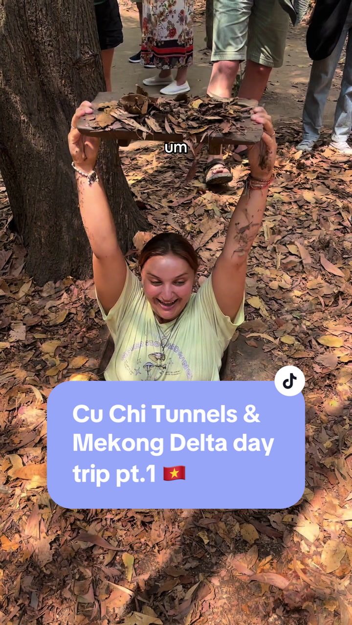 Heres part one of the combined daytrip from Ho Chi Minh City to see the Cu Chi Tunnels and the Mekong Delta!  #vietnam #cuchitunnels #mekongdelta #hochiminhcity #hochiminh #vietnamtravel #southvietnam #backpacking #backpackingsoutheastasia #traveltiktok #travelling 